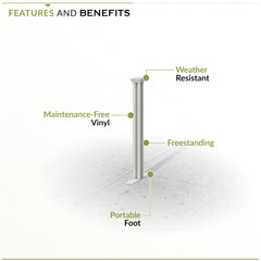 Zippity post next to tape measure showing 38-inch height for quick scale reference