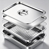 ZKEEWUP front view of full 5-piece tray set for organized grilling