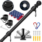 ZMTECH front view of assembled flag pole kit showing complete setup and easy install benefit