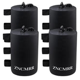 ZNCMRR front view of four black water weight bags showing compact storage benefit