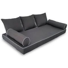 ZOALXZNT front view of dark gray cover set showing neat tailored fit and protection