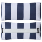 ZOBGOWE front view of two navy striped pillows showing compact package and style benefit