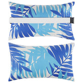 ZOBGOWE front view of Blue Leave pillows showing color and shape for stylish comfort
