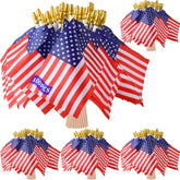 Zoblise front packaging showing 100 mini American flags for easy event distribution