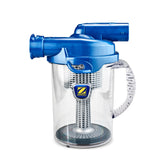 Zodiac canister front view showing compact debris collection and easy attachment benefit