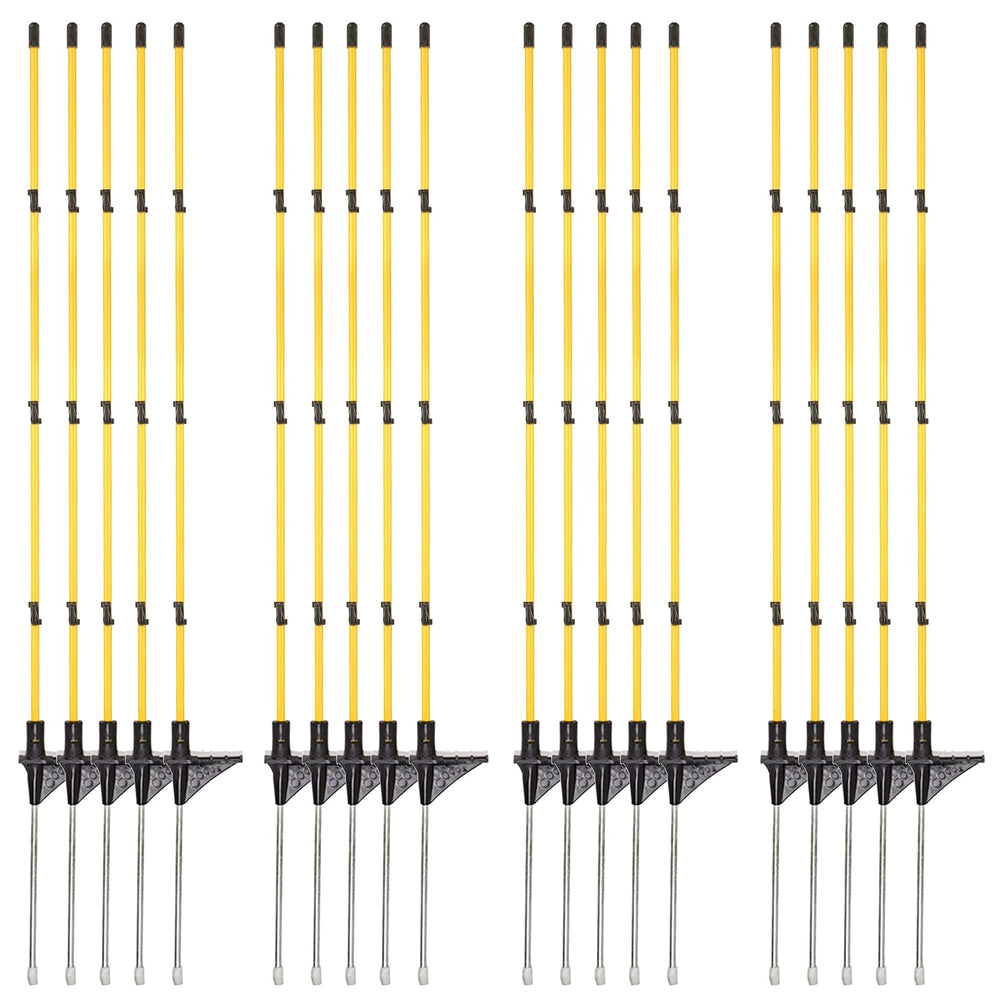 Zoiut front view of packed 20 posts showing portability and compact storage