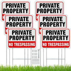Zonon front view of six-pack sign set showing readable warning message and benefits