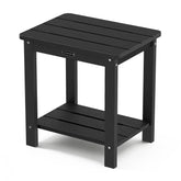 zooearth front view of black Adirondack square patio table showing clean silhouette and durability