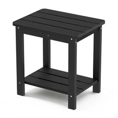 zooearth front view of black Adirondack square patio table showing clean silhouette and durability
