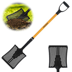 ZOYACREATE front view of full 45-inch sifting shovel, durable cleaning tool