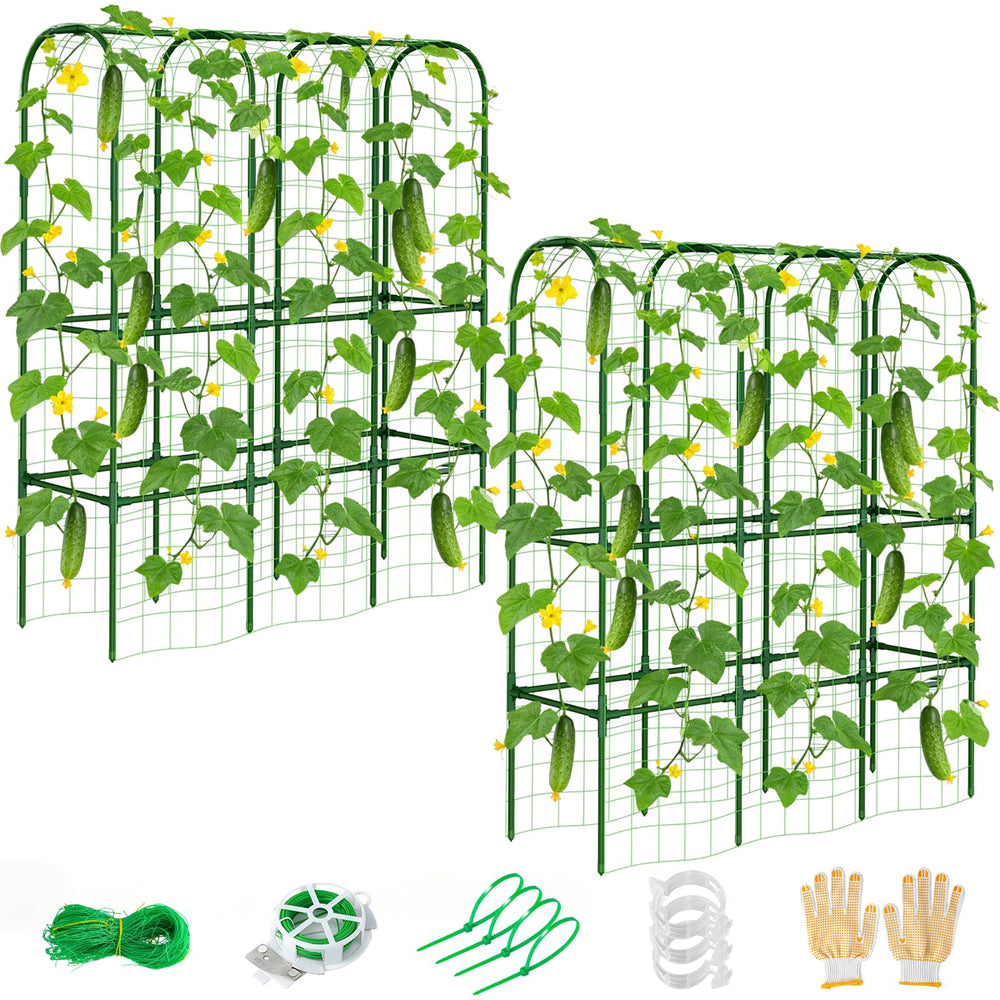 ZPMOCKAQ front view of assembled U-shaped trellis showing stable support