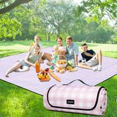 ZUBOND front view of large gingham blanket showing full pattern and usable area