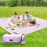 ZUBOND front view showing vintage gingham and roomy surface for group comfort