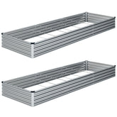 ZUNUDA front view of galvanized raised bed showing long planting area and durable finish