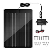 Zuomeng front panel overview showing compact waterproof solar maintainer benefit