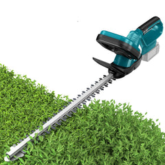 ZUYIYI hedge trimmer front view showing full tool and blade benefit clear cutting reach