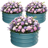ZXZYHFTY three-pack front view showing compact blue planters and tidy layout benefit