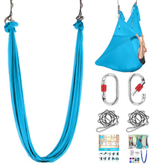ZYOsJK front view of aerial silk swing packaging showing kit contents and benefits