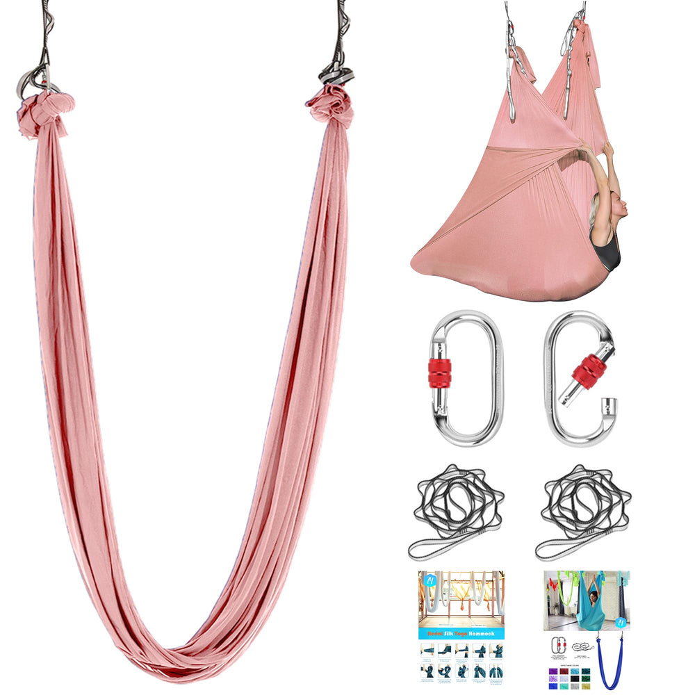 ZYOsJK front view of aerial silk swing kit showing complete starter set benefit