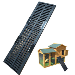ZZOFSWORM front view of narrow black chicken coop ramp showing full length benefit