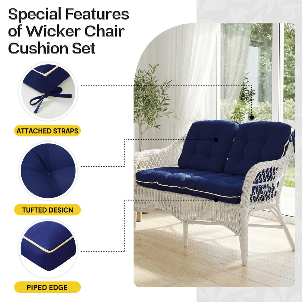 1 MIDDLE ONE U-shaped chair cushion fitted to wicker chair for ergonomic support