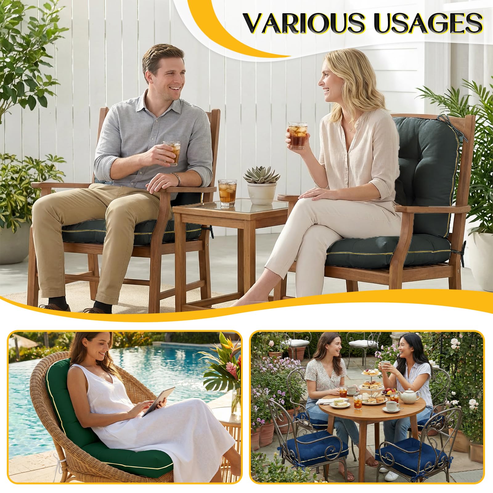 1 MIDDLE ONE cushions on a patio table set creating comfortable outdoor seating
