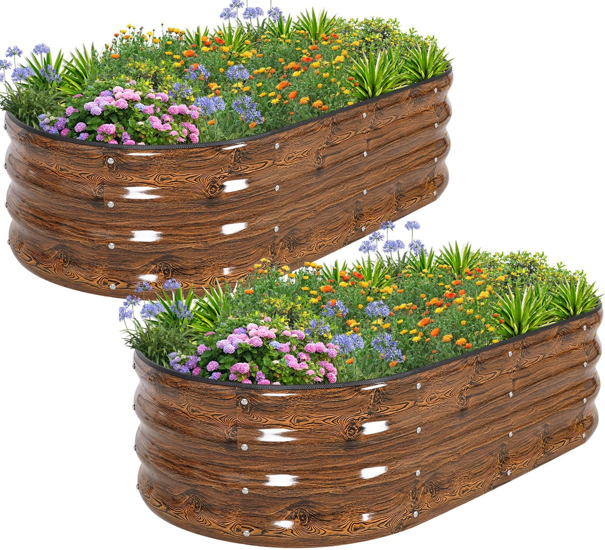 1MORE front view of galvanized raised bed showing sturdy structure and easy access