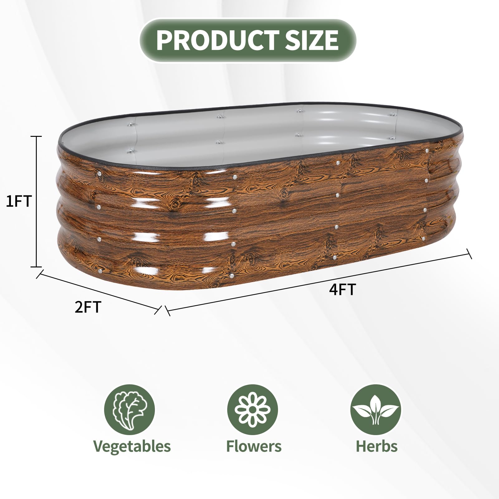 1MORE raised bed next to a gardener showing compact 4x2x1 ft scale