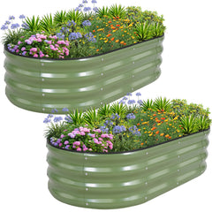 1MORE front view of galvanized raised garden bed showing durable construction and neat profile