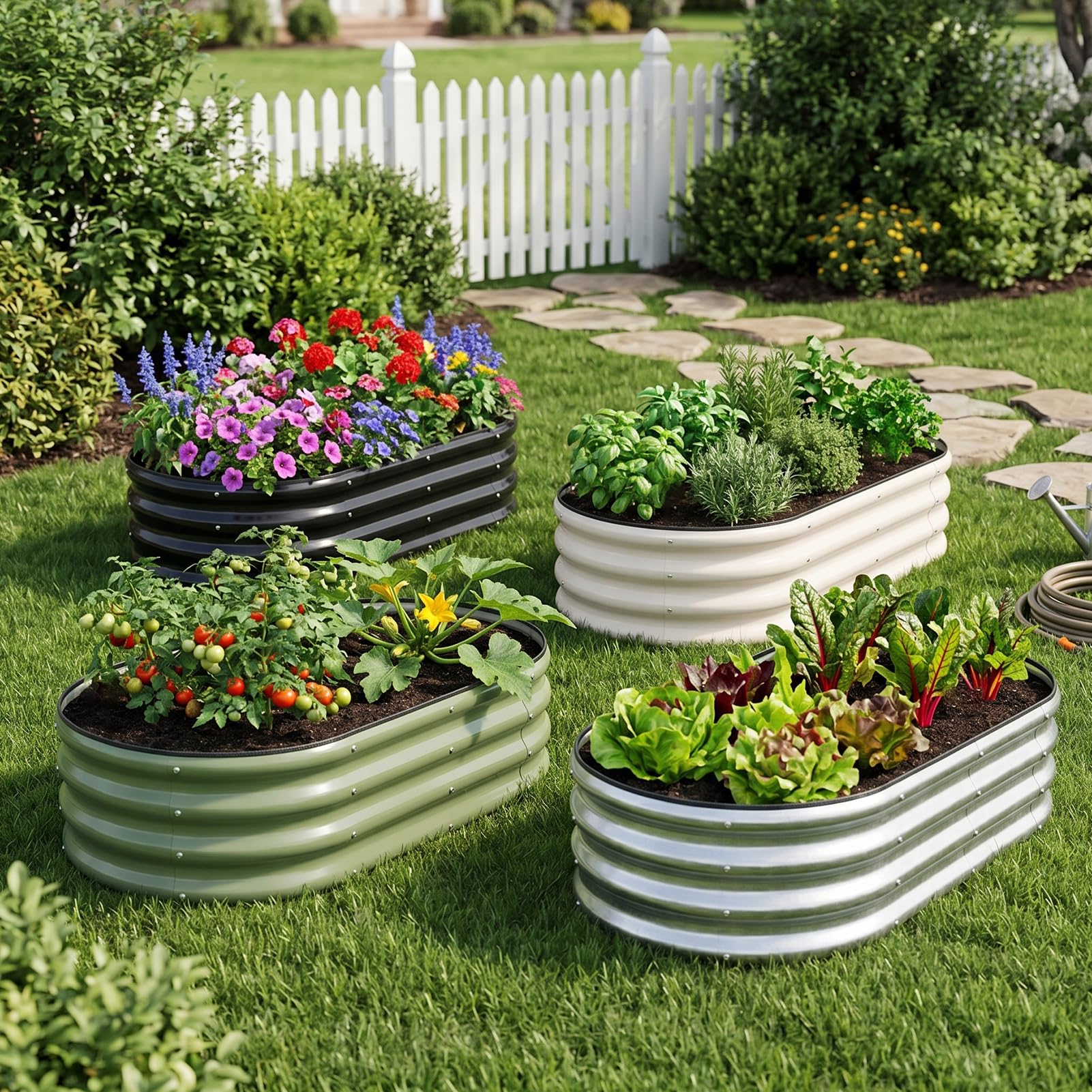 1MORE lifestyle shot of raised bed with harvested vegetables illustrating productive gardening