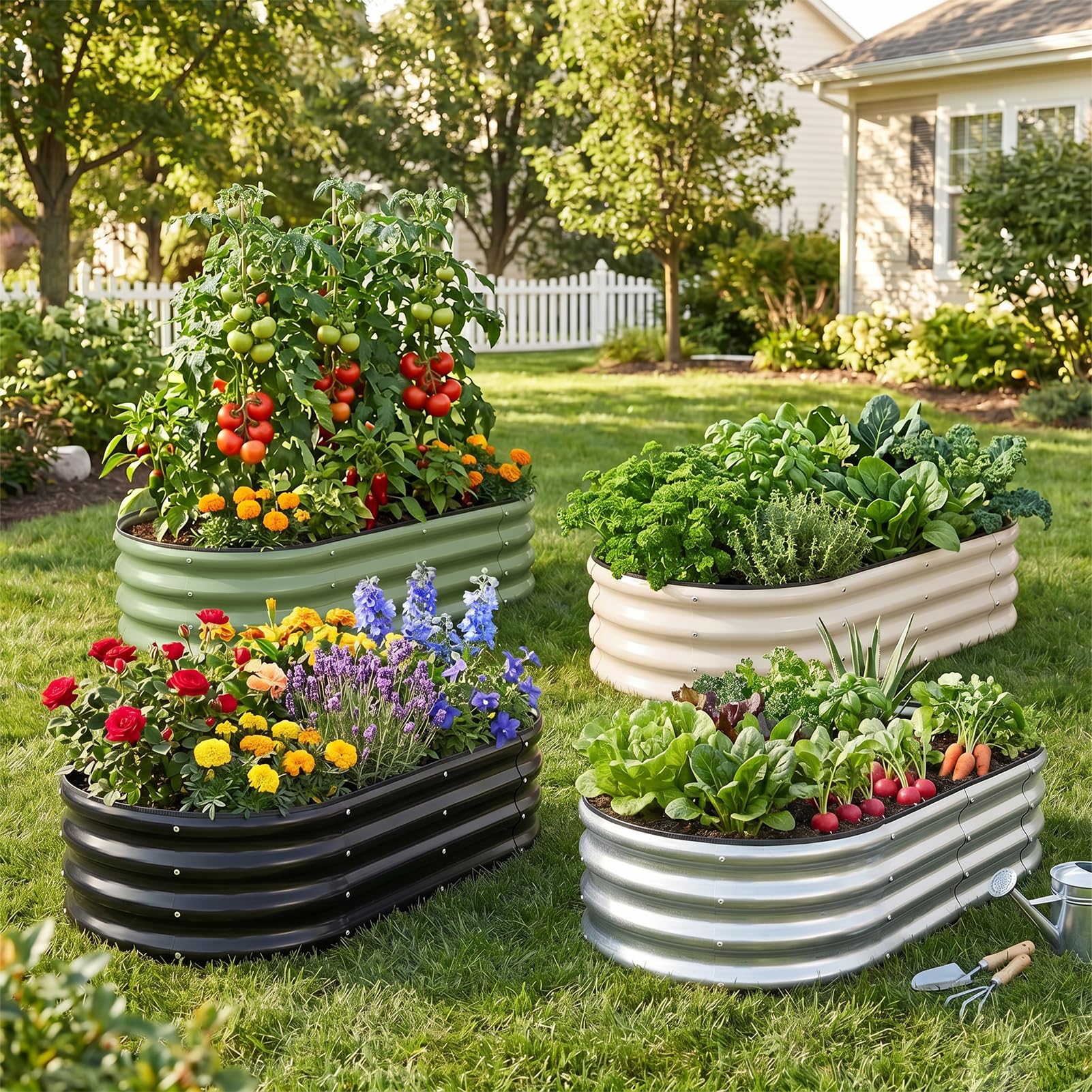 1MORE top view with planted herbs demonstrating planting capacity and easy access