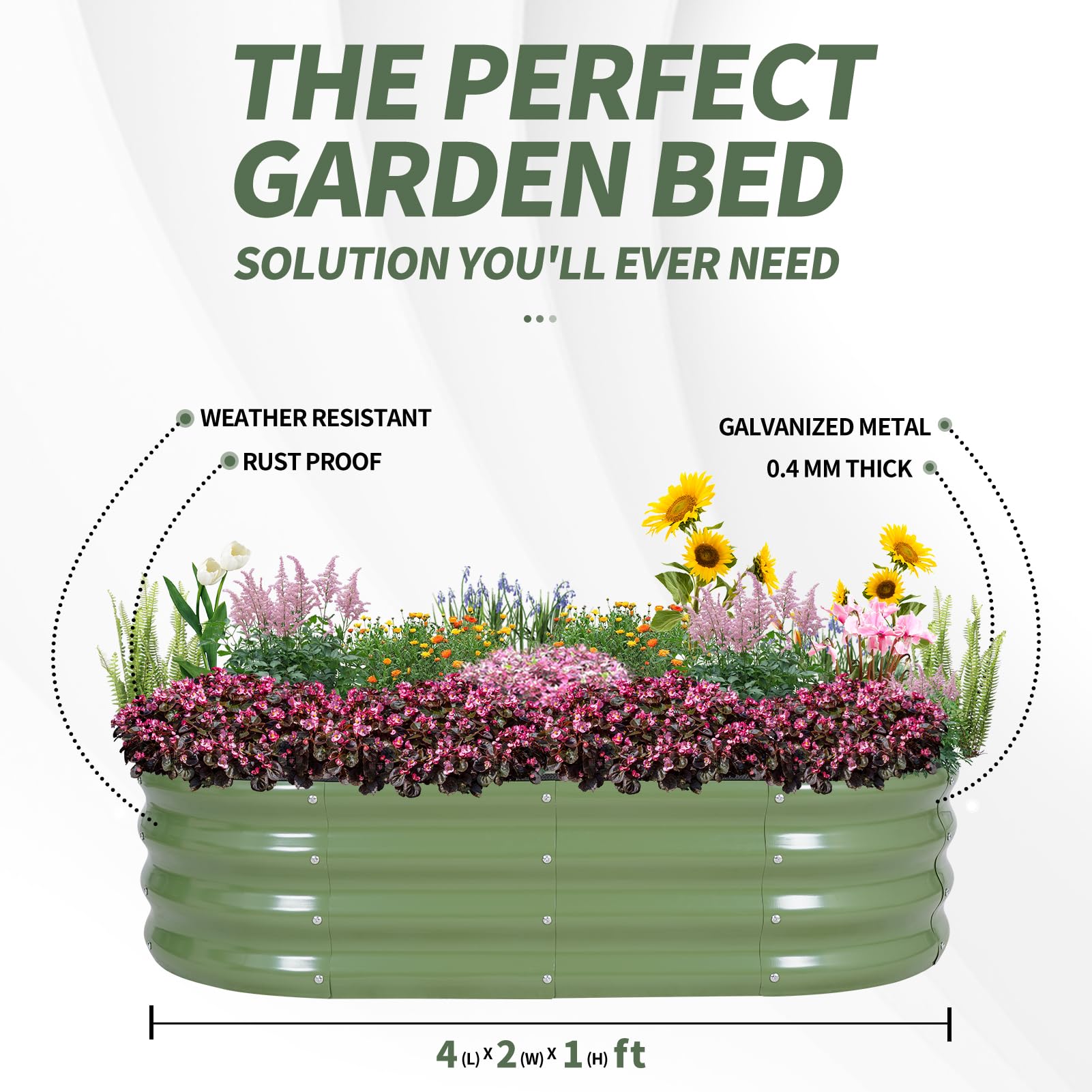 1MORE person next to bed showing scale and compact planter footprint advantage