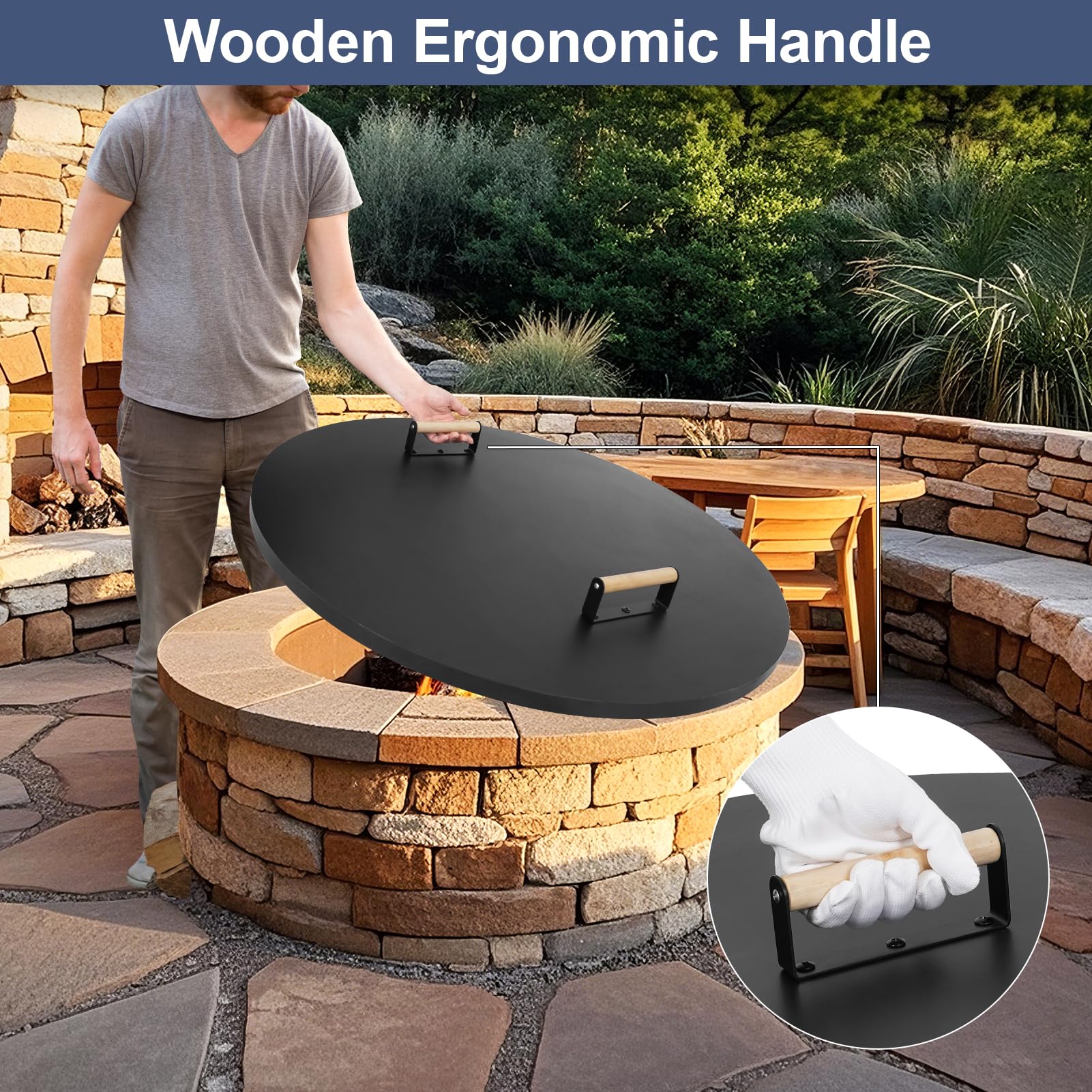1MORE wooden handles close-up demonstrating comfortable, safe lift benefit
