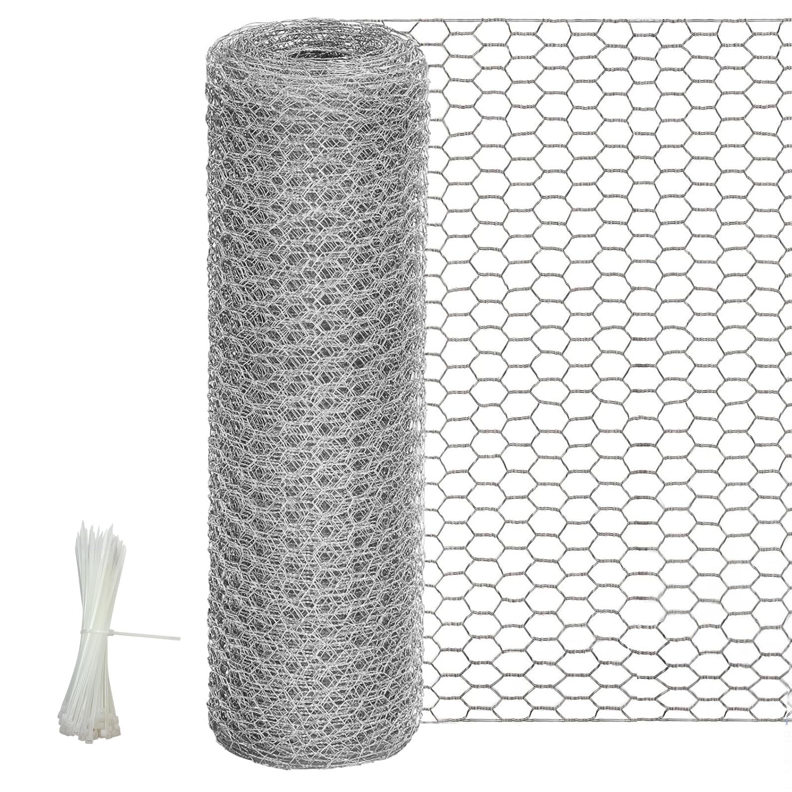 24 Rifny front roll view showing full galvanized chicken wire, durable protection