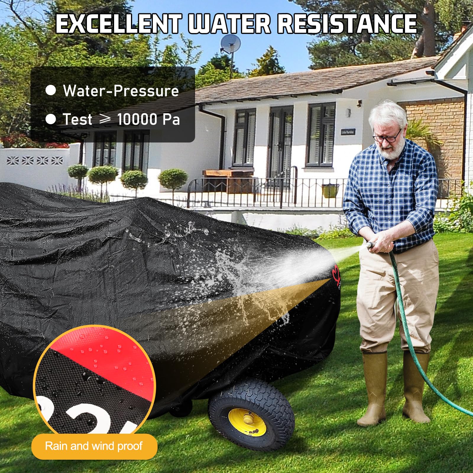 2win2buy close-up of 600D oxford fabric highlighting water resistance
