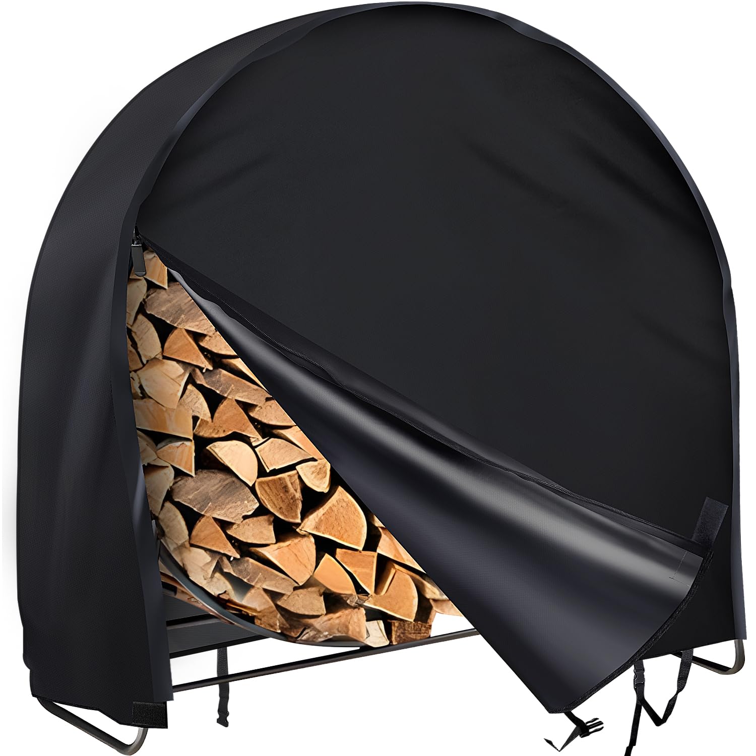 2win2buy front view on log hoop showing weather protection benefit