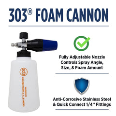 303 Products close-up of adjustable nozzle for precise foam control and patterning