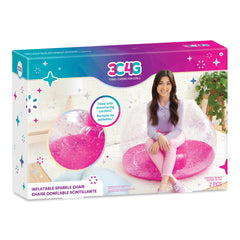 3C4G front view of pink glitter chair showing sparkly aesthetic and comfort
