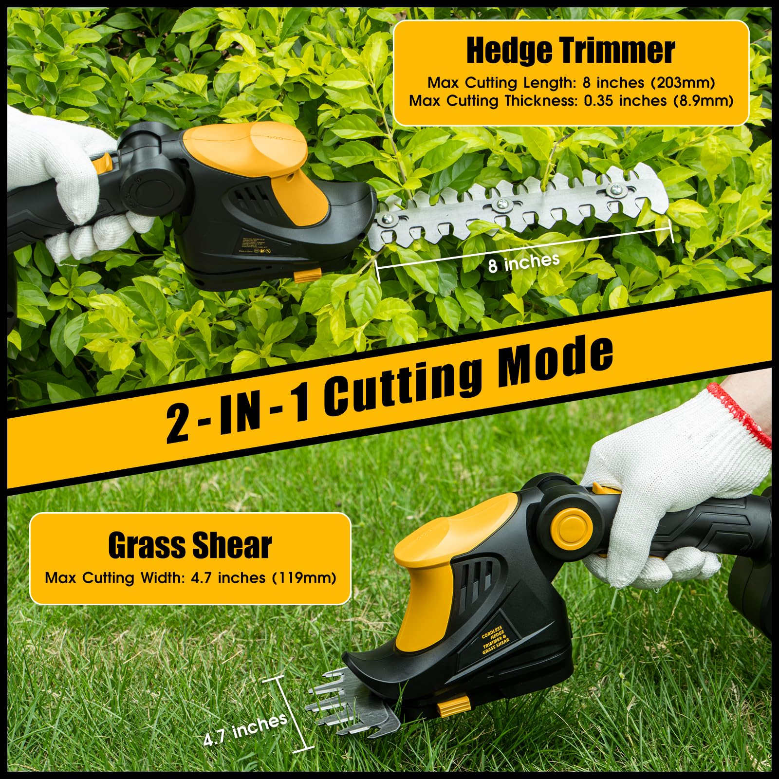 3D VO INN close-up of 8-inch hedge blade for precise shaping