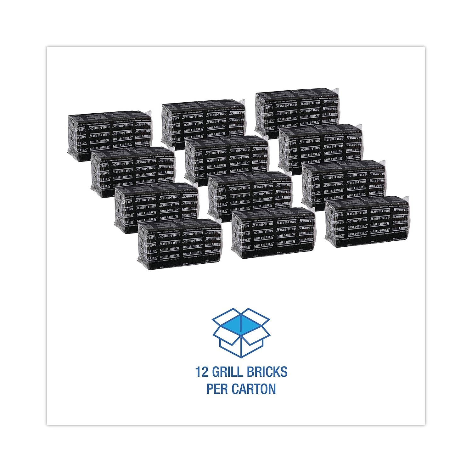 3M Grill-Brick in use on hot grill removing carbonized grease quickly