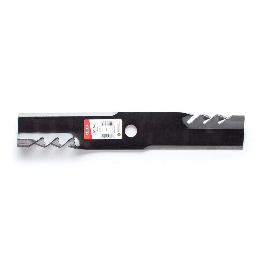 Close-up of 3PK Oregon blade edge detail demonstrating hardened cutting surface