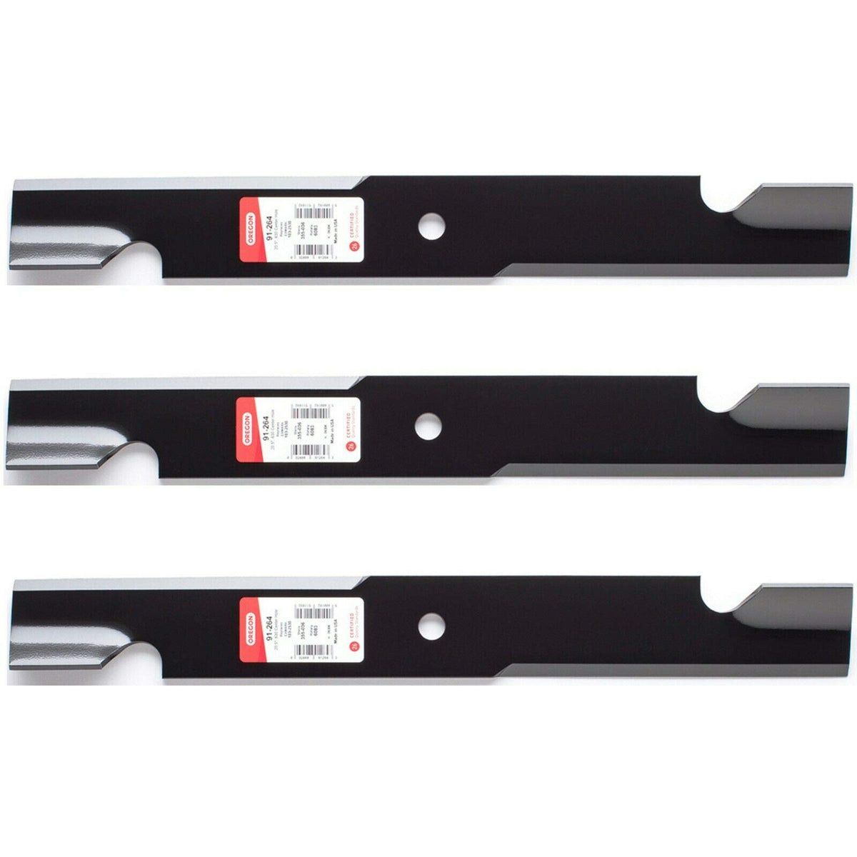 3PK Oregon 91-264 front packaging showing three OEM blades and model label for accurate replacement