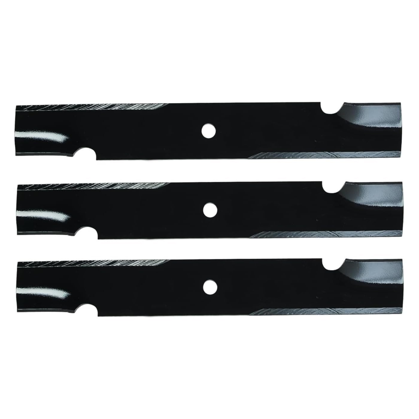 3PK USA front view blade installed on deck showing fit and even cutting edge