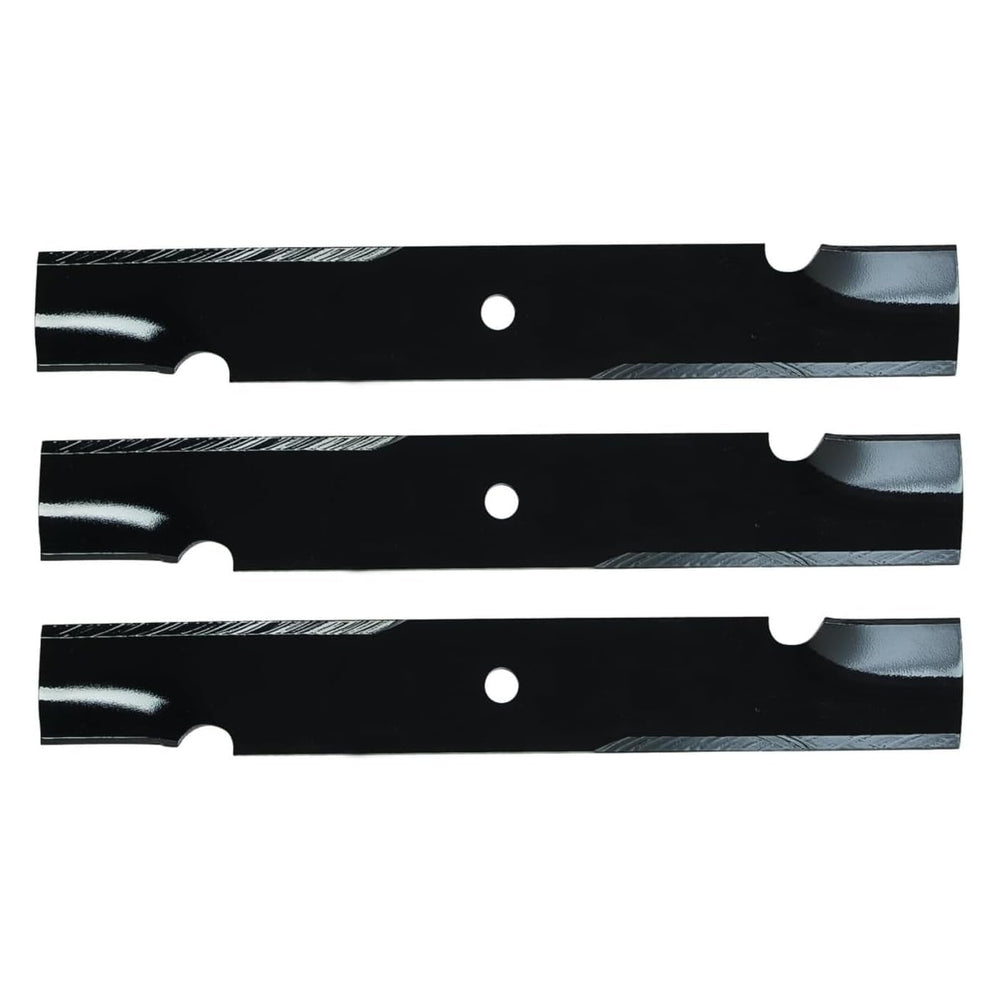3PK USA front view blade installed on deck showing fit and even cutting edge