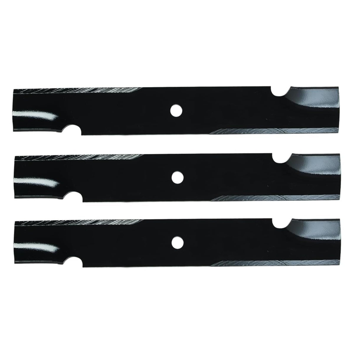 3PK USA front view blade installed on deck showing fit and even cutting edge