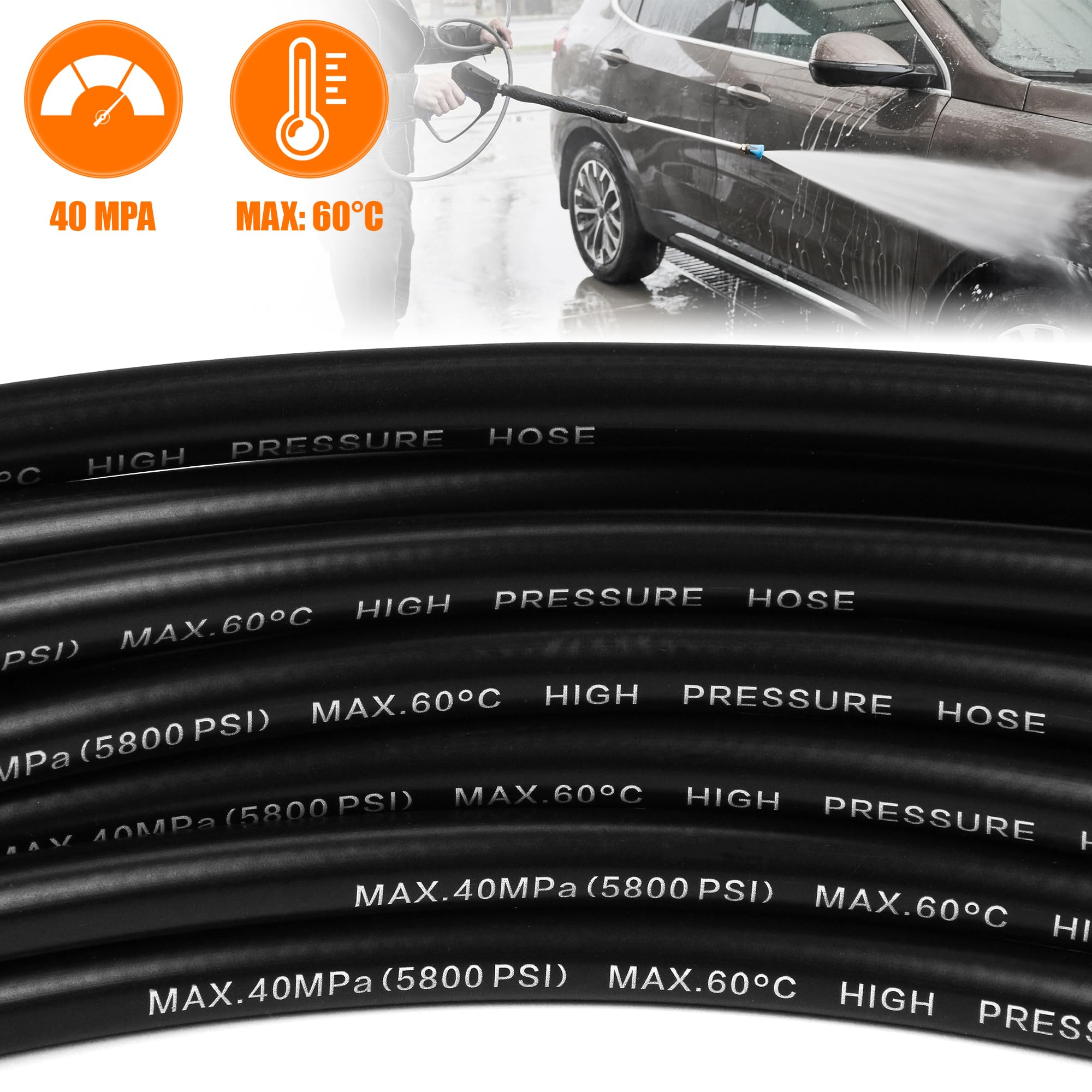 3TVol hose attached to Nilfisk washer demonstrating compatibility