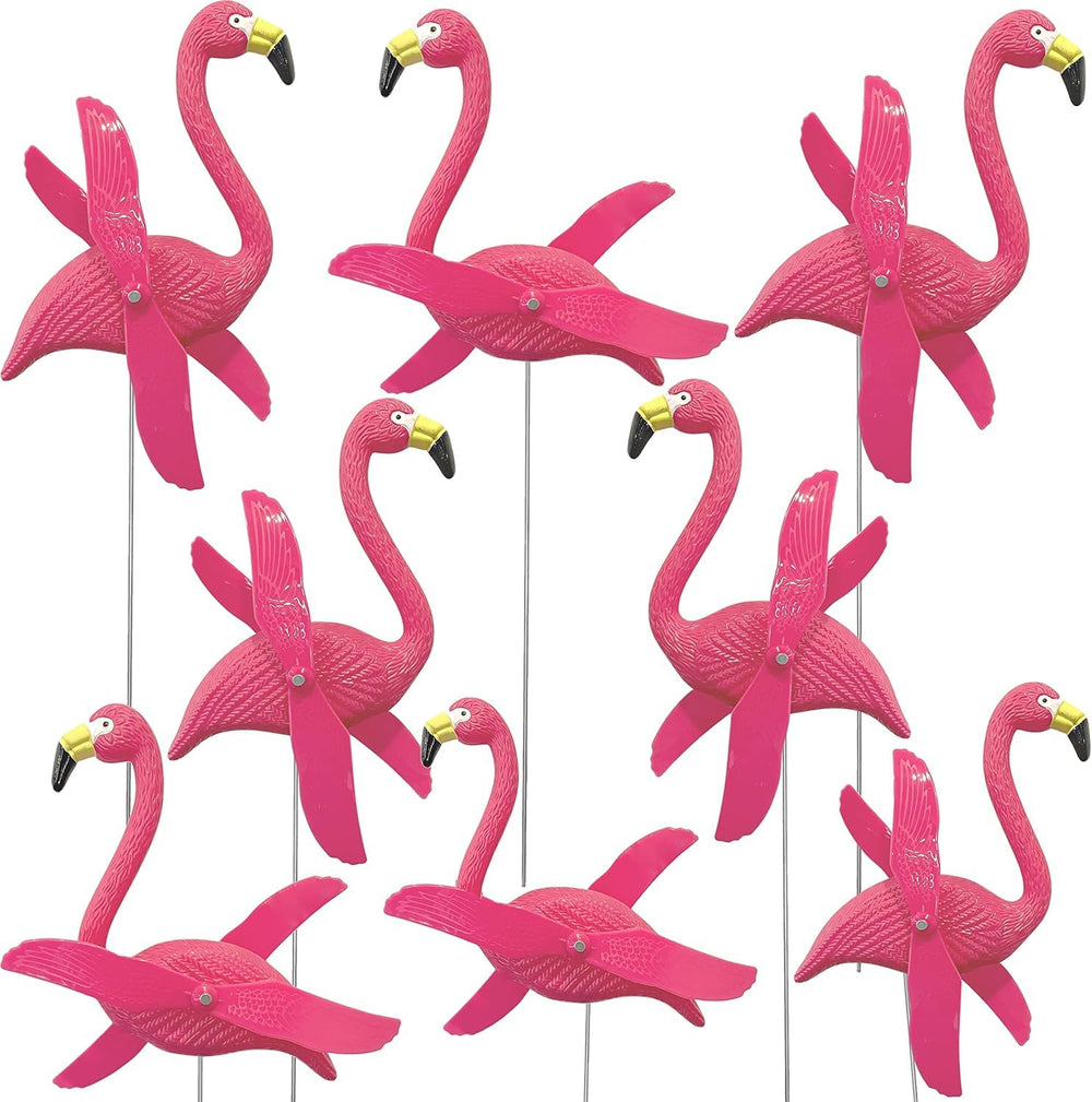 4E's Novelty front view of 12-piece flamingo set showing full package benefit