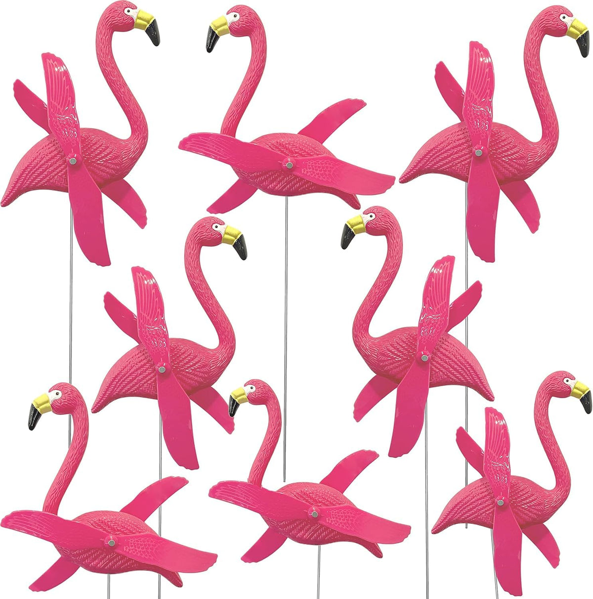 4E's Novelty front view of 12-piece flamingo set showing full package benefit