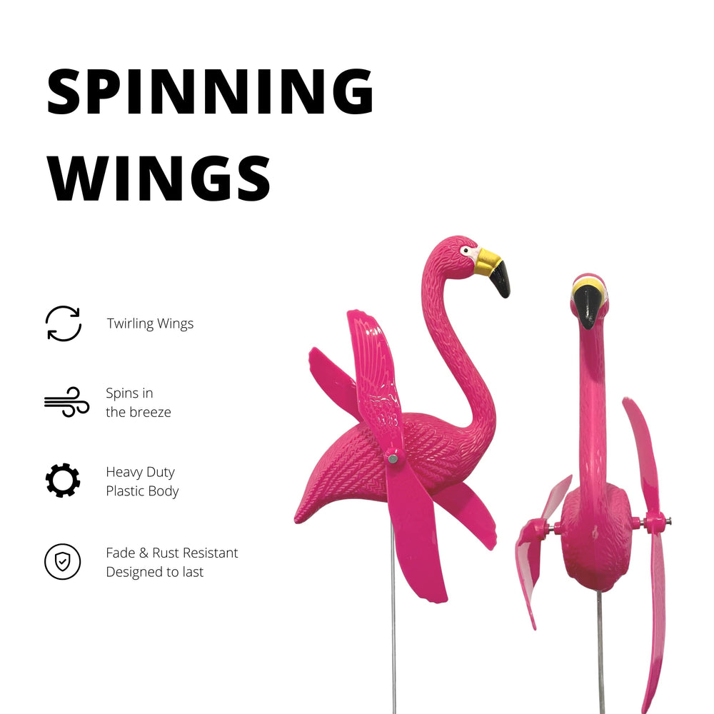 4E's Novelty flamingo in planter adding compact decorative accent