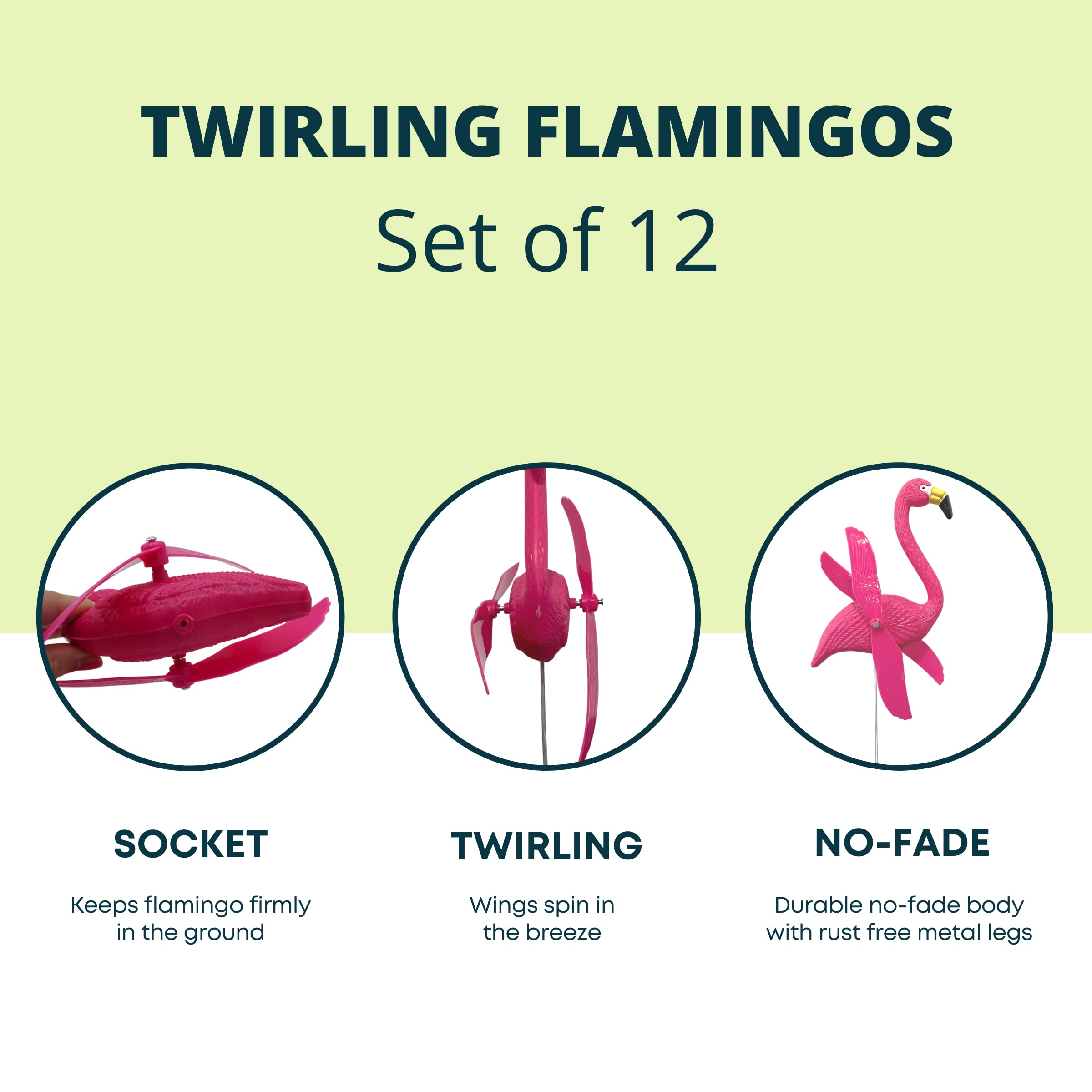 4E's Novelty flamingo held in hand showing small size and scale